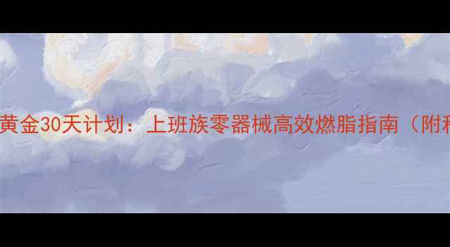 图片 室内运动减肥的黄金30天计划：上班族零器械高效燃脂指南（附科学训练方案）1