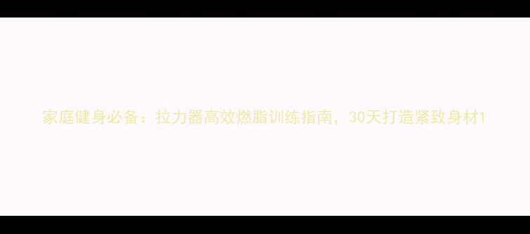 图片 家庭健身必备：拉力器高效燃脂训练指南，30天打造紧致身材1
