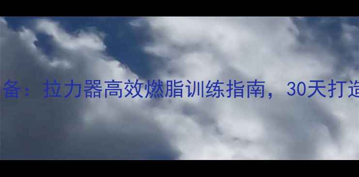 图片 家庭健身必备：拉力器高效燃脂训练指南，30天打造紧致身材2