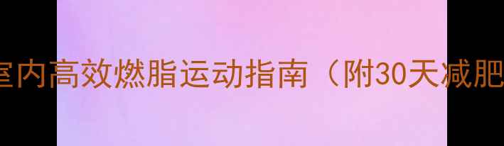 图片 家庭健身计划：室内高效燃脂运动指南（附30天减肥食谱+动作教学）