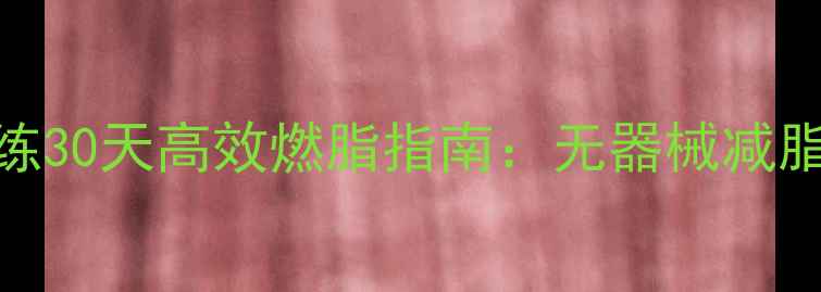 图片 居家徒手训练30天高效燃脂指南：无器械减脂塑形全攻略