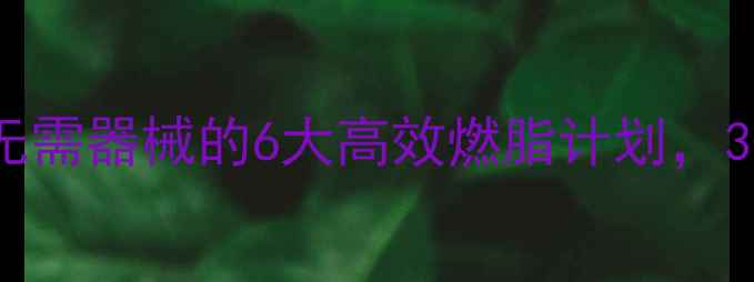 图片 居家运动减肥｜无需器械的6大高效燃脂计划，30天腰围直降8cm2