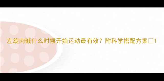 图片 左旋肉碱什么时候开始运动最有效？附科学搭配方案🔥1