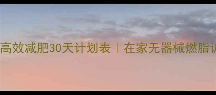 图片 徒手健身高效减肥30天计划表｜在家无器械燃脂训练指南1