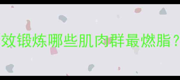 图片 无氧运动减肥：高效锻炼哪些肌肉群最燃脂？附科学训练计划2