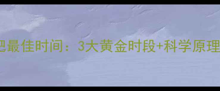 图片 晚上运动减肥最佳时间：3大黄金时段+科学原理+训练计划全
