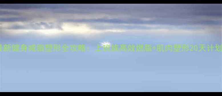 图片 最新健身减脂塑形全攻略：上班族高效燃脂+肌肉塑形20天计划2