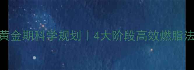 图片 最新研究：每月减脂黄金期科学规划｜4大阶段高效燃脂法+全年饮食运动指南2