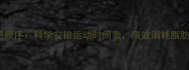 图片 有氧运动减肥顺序：科学安排运动时间表，高效消耗脂肪的黄金法则1