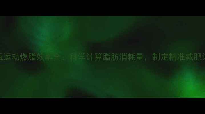 图片 有氧运动燃脂效率全：科学计算脂肪消耗量，制定精准减肥计划