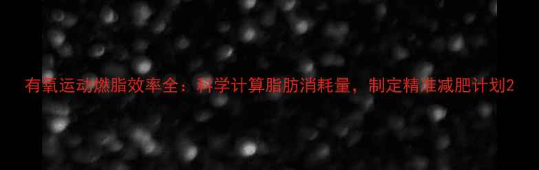 图片 有氧运动燃脂效率全：科学计算脂肪消耗量，制定精准减肥计划2
