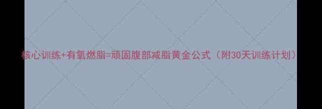 图片 核心训练+有氧燃脂=顽固腹部减脂黄金公式（附30天训练计划）