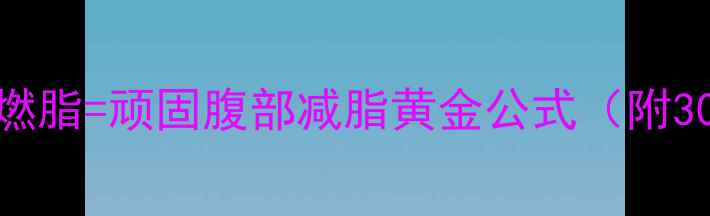 图片 核心训练+有氧燃脂=顽固腹部减脂黄金公式（附30天训练计划）1