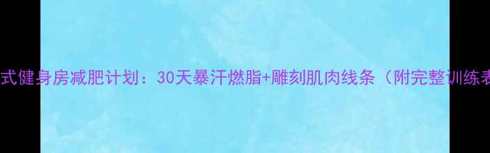 图片 格斗式健身房减肥计划：30天暴汗燃脂+雕刻肌肉线条（附完整训练表）1