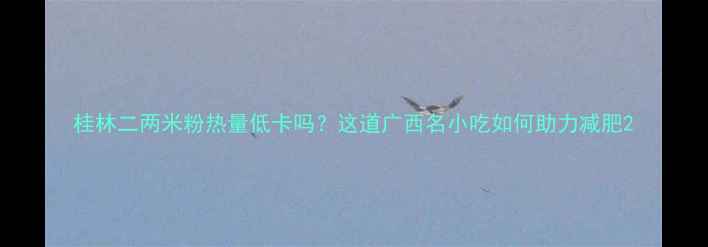 图片 桂林二两米粉热量低卡吗？这道广西名小吃如何助力减肥2