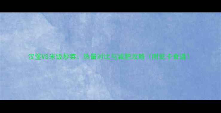 图片 汉堡VS米饭炒菜：热量对比与减肥攻略（附低卡食谱）