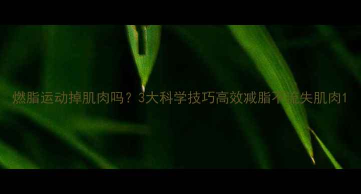 图片 燃脂运动掉肌肉吗？3大科学技巧高效减脂不流失肌肉1