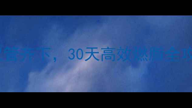 图片 科学健身与饮食管理双管齐下，30天高效燃脂全攻略（附每日计划表）2