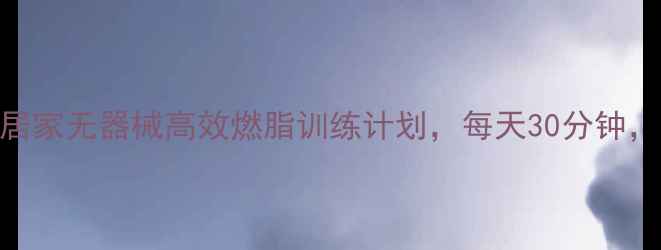 图片 科学减脂30天居家无器械高效燃脂训练计划，每天30分钟，腰围小3cm！1