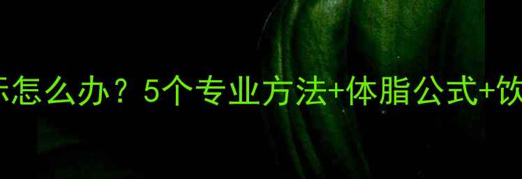 图片 科学减脂指南体脂率超标怎么办？5个专业方法+体脂公式+饮食方案（附实测案例）2