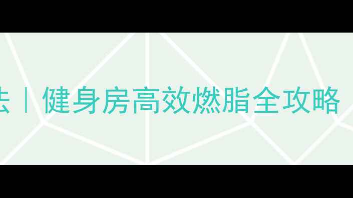 图片 科学减脂方法｜健身房高效燃脂全攻略（最新指南）