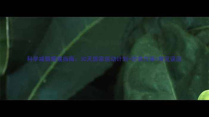 图片 科学减脂瘦腹指南：30天居家运动计划+饮食方案+常见误区