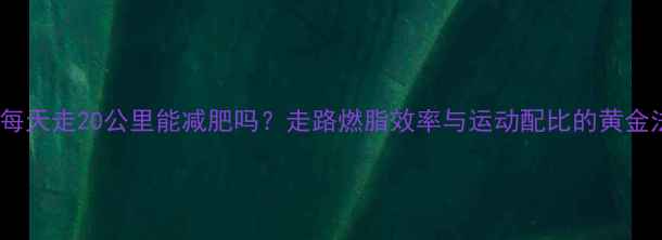 图片 科学每天走20公里能减肥吗？走路燃脂效率与运动配比的黄金法则2