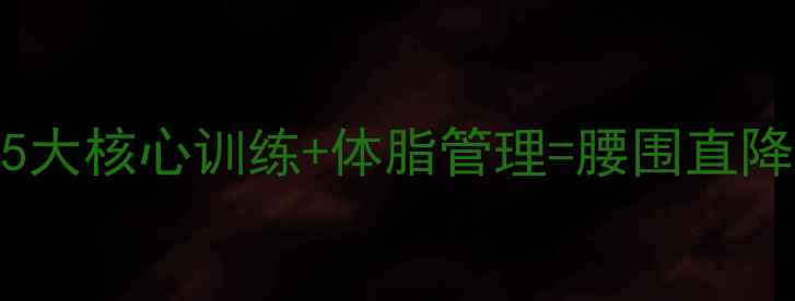 图片 科学瘦腰指南：5大核心训练+体脂管理=腰围直降5cm的实操方案1