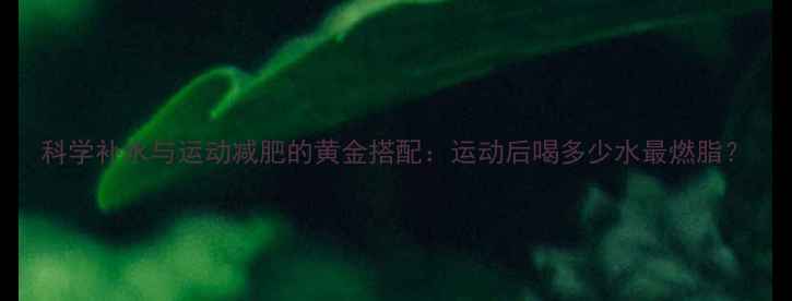 图片 科学补水与运动减肥的黄金搭配：运动后喝多少水最燃脂？