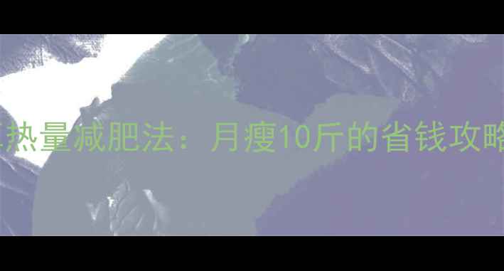 图片 科学规划预算热量减肥法：月瘦10斤的省钱攻略与实操指南1