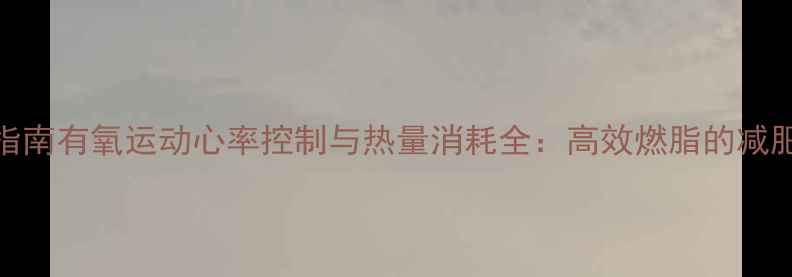 图片 科学训练指南有氧运动心率控制与热量消耗全：高效燃脂的减肥黄金法则