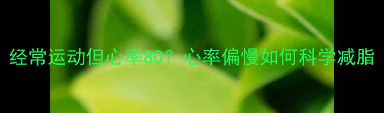 图片 经常运动但心率80？心率偏慢如何科学减脂
