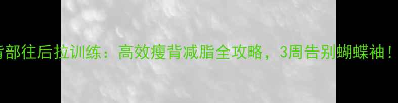 图片 背部往后拉训练：高效瘦背减脂全攻略，3周告别蝴蝶袖！2
