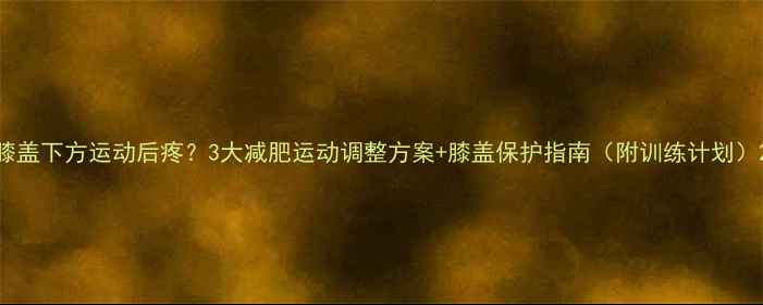 图片 膝盖下方运动后疼？3大减肥运动调整方案+膝盖保护指南（附训练计划）2