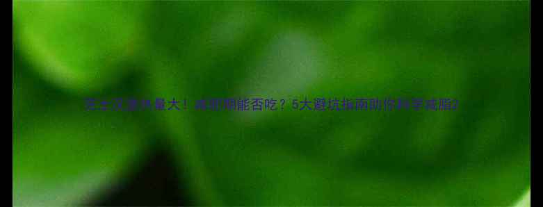 图片 芝士汉堡热量大！减肥期能否吃？5大避坑指南助你科学减脂2