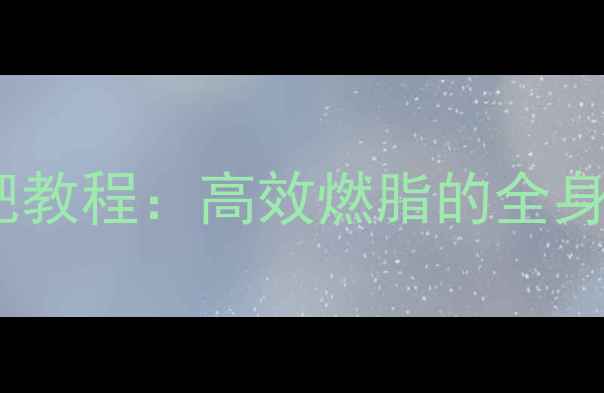 图片 蝴蝶机减肥教程：高效燃脂的全身塑形指南2