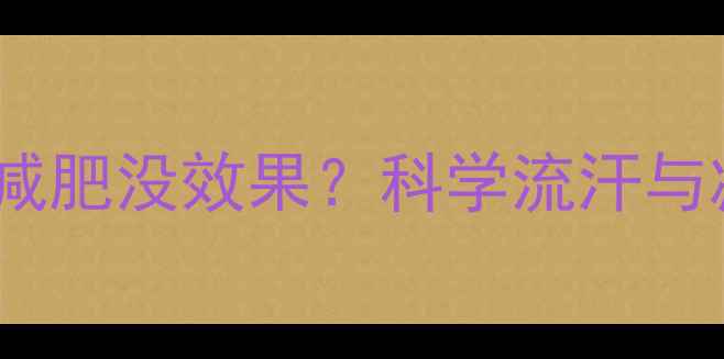 图片 运动不流汗减肥没效果？科学流汗与减脂的真相1