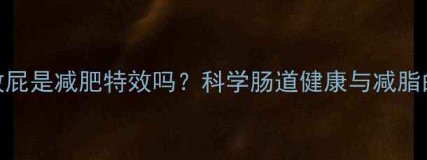 图片 运动放屁是减肥特效吗？科学肠道健康与减脂的关系