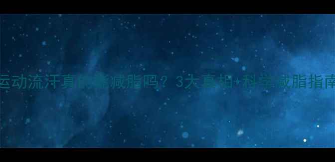 图片 运动流汗真的能减脂吗？3大真相+科学减脂指南