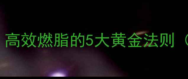 图片 高强度有氧运动减肥攻略：高效燃脂的5大黄金法则（附训练计划与饮食方案）1