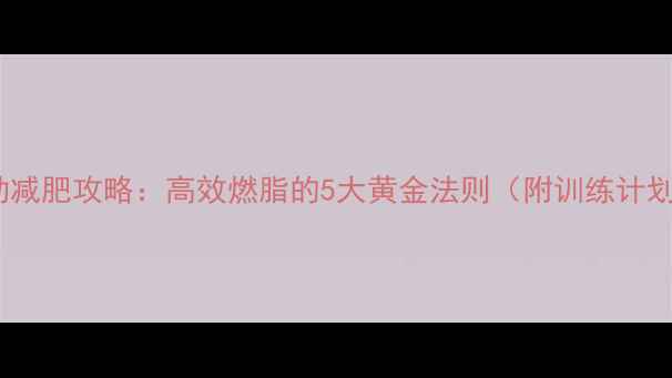 图片 高强度有氧运动减肥攻略：高效燃脂的5大黄金法则（附训练计划与饮食方案）2