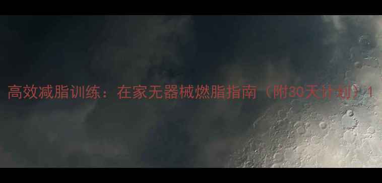 图片 高效减脂训练：在家无器械燃脂指南（附30天计划）1