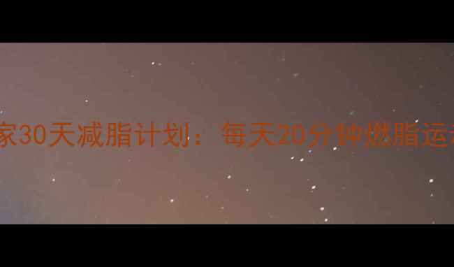 图片 高效居家30天减脂计划：每天20分钟燃脂运动指南2