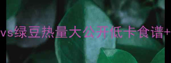 图片 🌱减肥必看！芸豆vs绿豆热量大公开低卡食谱+营养+吃法指南🍚2