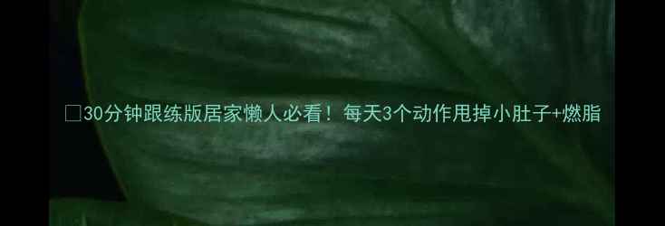 图片 🔥30分钟跟练版居家懒人必看！每天3个动作甩掉小肚子+燃脂