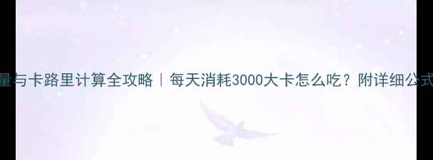 图片 🔥减肥必看！热量与卡路里计算全攻略｜每天消耗3000大卡怎么吃？附详细公式和食谱表🍽️💪