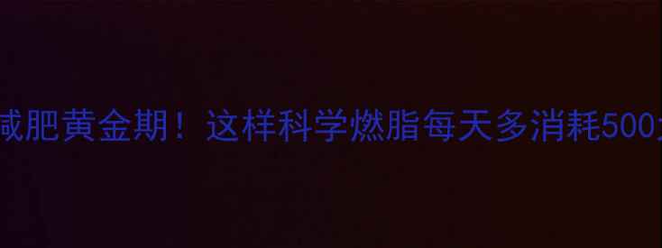 图片 🔥夏天减肥黄金期！这样科学燃脂每天多消耗500大卡🔥1