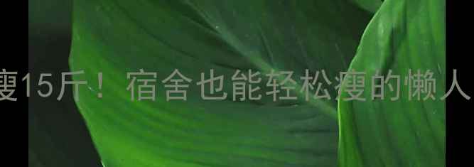图片 🔥学生党懒人30天瘦15斤！宿舍也能轻松瘦的懒人食谱+碎片运动法🔥
