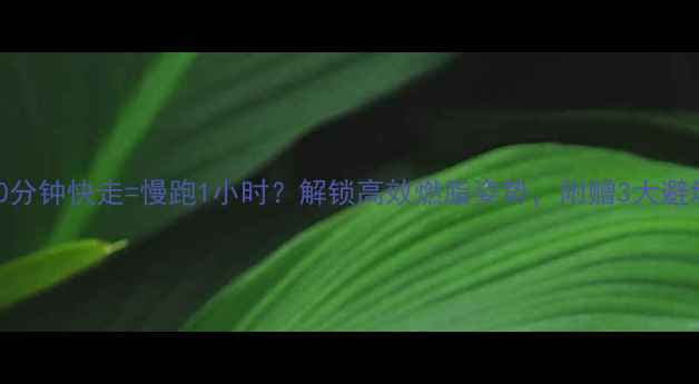 图片 🔥每天30分钟快走=慢跑1小时？解锁高效燃脂姿势，附赠3大避坑指南！