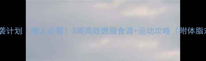图片 🔥秋冬逆袭计划｜懒人必看！3周高效燃脂食谱+运动攻略（附体脂对比图）2